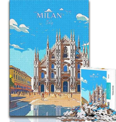 Italien-Mailand-Reise-Puzzle mit 1000 Teilen für Teenager, anspruchsvolles Spiel und Familienspaß mit vollständig ineinandergreifenden, zufällig geformten Teilen, 50x75cm Italien-Mailand-Reise-Puzzle mit 1000 Teilen für Teenager, anspruchsvolles Spiel und Familienspaß mit vollständig ineinandergreifenden, zufällig geformten Teilen, 50x75cm von FLKFDOZ