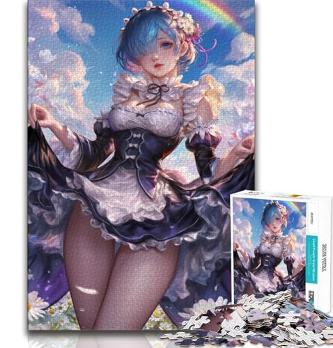 Japanische Anime-Mädchen-Puzzles 2000 Teile für Erwachsene, Geschenke, anspruchsvolles Spiel und Familienspiel, Wanddekoration, einzigartige Geburtstags, 70x100cm von FLKFDOZ
