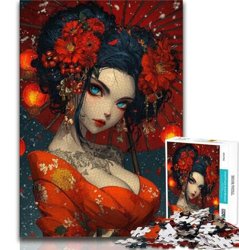 Japanisches Geisha-Anime-Puzzle mit 1000 Teilen für Erwachsene und Jugendliche, Familienspiel zum Stressabbau, schwierige Herausforderung, Künstlersammlung, bildende Kunst, 50x75cm Japanisches Geisha-Anime-Puzzle mit 1000 Teilen für Erwachsene und Jugendliche, Familienspiel zum Stressabbau, schwierige Herausforderung, Künstlersammlung, bildende Kunst, 50x75cm von FLKFDOZ