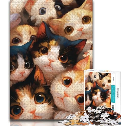 Kätzchen-Puzzle mit 1000 Teilen, anspruchsvolles Spiel und Familienspiel, ganze Familie, 38x52cm Kätzchen-Puzzle mit 1000 Teilen, anspruchsvolles Spiel und Familienspiel, ganze Familie, 38x52cm von FLKFDOZ
