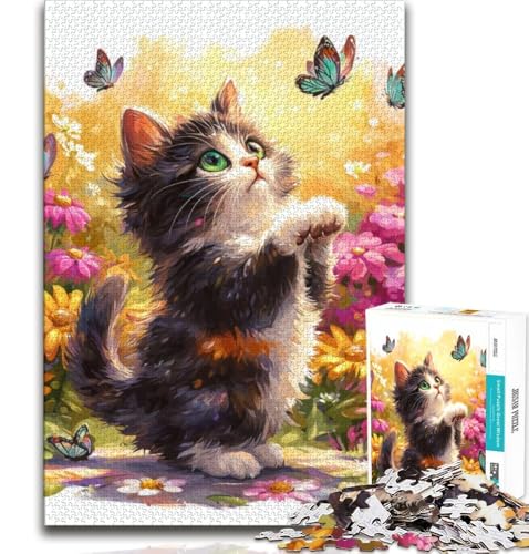 Kätzchen- und Schmetterlings-Puzzles für Erwachsene und Teenager, Lernspiele, Wanddekoration, einzigartige Geburtstags, 70x100cm Kätzchen- und Schmetterlings-Puzzles für Erwachsene und Teenager, Lernspiele, Wanddekoration, einzigartige Geburtstags, 70x100cm von FLKFDOZ