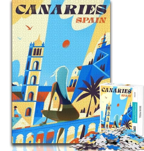 Kanarische Inseln Spanien Reiseposter Puzzle 1000 Teile für Teenager Geschenke, Quizspiel Wanddekoration Einzigartige Geburtstags 38x52cm Kanarische Inseln Spanien Reiseposter Puzzle 1000 Teile für Teenager Geschenke, Quizspiel Wanddekoration Einzigartige Geburtstags 38x52cm von FLKFDOZ