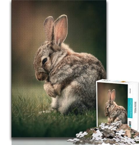 Kaninchen-Puzzle für Erwachsene, 1000 Teile, anspruchsvolles Spiel und Familienspiel, ganze Familie, 50x75cm von FLKFDOZ