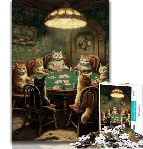 Katze spielt Poker Puzzle für Erwachsene 1000 Teile Puzzle für Lernspiele Herausforderung Spielzeug Einzigartige Heimdekoration und Geschenke 50x75cm Katze spielt Poker Puzzle für Erwachsene 1000 Teile Puzzle für Lernspiele Herausforderung Spielzeug Einzigartige Heimdekoration und Geschenke 50x75cm von FLKFDOZ