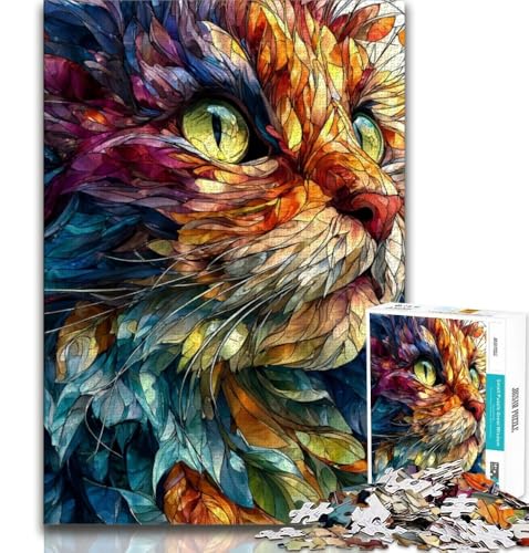 Katzen-Puzzle zum Ausmalen für Teenager, 1000 Teile, Familienspiel, Stressabbau, schwierige Herausforderung, Wichtelgeschenke, 50x75cm Katzen-Puzzle zum Ausmalen für Teenager, 1000 Teile, Familienspiel, Stressabbau, schwierige Herausforderung, Wichtelgeschenke, 50x75cm von FLKFDOZ