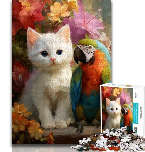 Katzen- und Papageien-Puzzle für Teenager, 2000 Teile, Stressabbau, schwierige Herausforderung, geeignet als Schreibtischdekoration, 70x100cm Katzen- und Papageien-Puzzle für Teenager, 2000 Teile, Stressabbau, schwierige Herausforderung, geeignet als Schreibtischdekoration, 70x100cm von FLKFDOZ