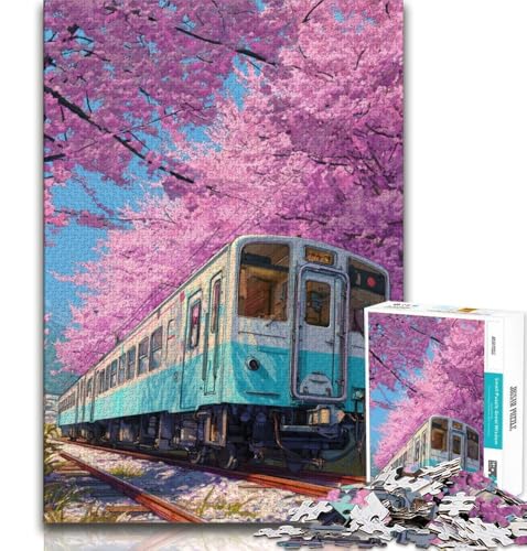 Kirschblütenzug, 1000-teiliges Puzzle für Erwachsene und Jugendliche, Denkspiel, Wanddekoration, einzigartige Geburtstags, 38x52cm Kirschblütenzug, 1000-teiliges Puzzle für Erwachsene und Jugendliche, Denkspiel, Wanddekoration, einzigartige Geburtstags, 38x52cm von FLKFDOZ