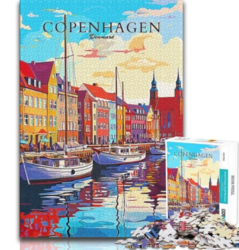 Kopenhagen, Dänemark, Reise-Puzzle, 1000 Teile, Geschenk für Erwachsene, anspruchsvolles Spiel und Familienspiel, ganze Familie, 50x75cm Kopenhagen, Dänemark, Reise-Puzzle, 1000 Teile, Geschenk für Erwachsene, anspruchsvolles Spiel und Familienspiel, ganze Familie, 50x75cm von FLKFDOZ