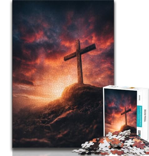 Kreuz bei Sonnenuntergang Puzzle 1000 Teile für Erwachsene und Jugendliche, Spielzeug, Lernspiele, Stressabbau, tolle Geschenke und Spielzeuge, 50x75cm Kreuz bei Sonnenuntergang Puzzle 1000 Teile für Erwachsene und Jugendliche, Spielzeug, Lernspiele, Stressabbau, tolle Geschenke und Spielzeuge, 50x75cm von FLKFDOZ