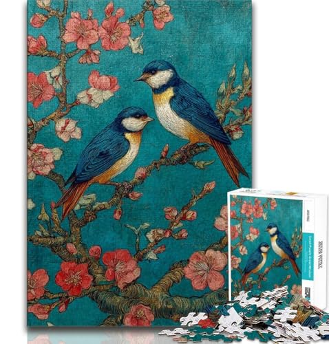 Künstlerisches Vogelpuzzle 1000 Teile für Erwachsene, anspruchsvolles Spiel und Familienspiel, ganze Familie, 38x26cm von FLKFDOZ