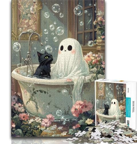 Künstlerisches abstraktes schwarzes Katzen-Puzzle für Erwachsene, 1000-teiliges Puzzle, Denkspiel, Wanddekoration, einzigartige Geburtstags, 38x52cm Künstlerisches abstraktes schwarzes Katzen-Puzzle für Erwachsene, 1000-teiliges Puzzle, Denkspiel, Wanddekoration, einzigartige Geburtstags, 38x52cm von FLKFDOZ