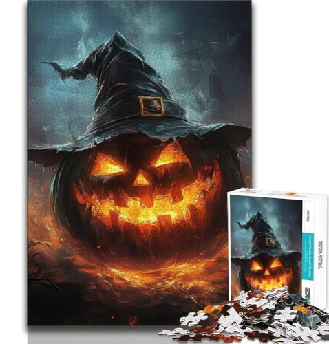 Kürbis-Halloween-Puzzles für Teenager, anspruchsvolles Spielspielzeug, jedes Teil ist einzigartig – anspruchsvolles Familienspaßspiel, 38x52cm von FLKFDOZ