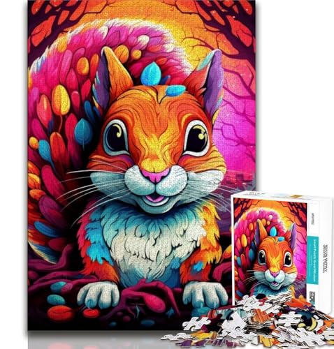 Kunst-Puzzle mit niedlichem Eichhörnchen, 1000 Puzzles für Teenager, hilft dem Gehirn, süchtig machendes Spielzeug zu trainieren, um Geduld zu fördern, EIN Kunstwerk, 38x26cm Kunst-Puzzle mit niedlichem Eichhörnchen, 1000 Puzzles für Teenager, hilft dem Gehirn, süchtig machendes Spielzeug zu trainieren, um Geduld zu fördern, EIN Kunstwerk, 38x26cm von FLKFDOZ