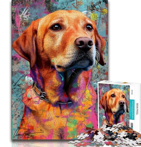 Labrador Retriever Ölgemälde-Puzzle für Erwachsene und Teenager, 1000 Teile, Familienspiel zum Stressabbau, schwierige Herausforderung, tolle Geschenke und Spielzeuge, 38x52cm Labrador Retriever Ölgemälde-Puzzle für Erwachsene und Teenager, 1000 Teile, Familienspiel zum Stressabbau, schwierige Herausforderung, tolle Geschenke und Spielzeuge, 38x52cm von FLKFDOZ