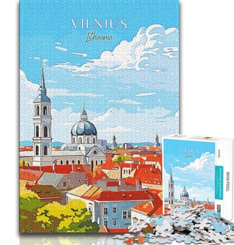 Litauen-Vilnius-Reise-Puzzle mit 2000 Teilen für Teenager, anspruchsvolles Spiel und Familienspiel mit vollständig ineinandergreifenden, zufällig geformten Teilen, 70x100cm Litauen-Vilnius-Reise-Puzzle mit 2000 Teilen für Teenager, anspruchsvolles Spiel und Familienspiel mit vollständig ineinandergreifenden, zufällig geformten Teilen, 70x100cm von FLKFDOZ