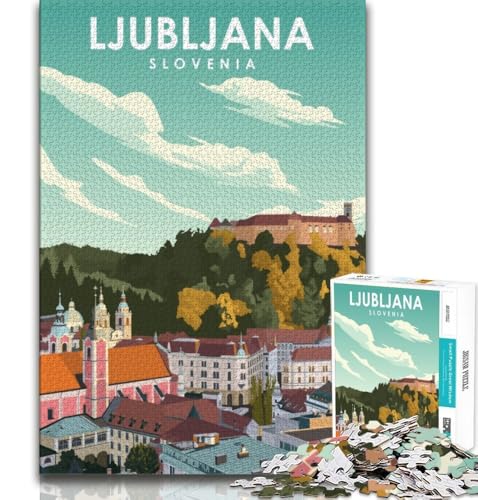 Ljubljana Slowenien Reise 1000-teiliges Puzzle für Erwachsene, Geschenke, anspruchsvolles Spiel und Familienspiel, ganze Familie, 38x52cm Ljubljana Slowenien Reise 1000-teiliges Puzzle für Erwachsene, Geschenke, anspruchsvolles Spiel und Familienspiel, ganze Familie, 38x52cm von FLKFDOZ