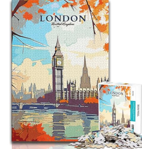 London Big Ben Reise-Puzzle mit 1000 Teilen für Erwachsene, anspruchsvolles Spiel und Familienspiel, Wanddekoration, einzigartige Geburtstags, 38x52cm London Big Ben Reise-Puzzle mit 1000 Teilen für Erwachsene, anspruchsvolles Spiel und Familienspiel, Wanddekoration, einzigartige Geburtstags, 38x52cm von FLKFDOZ