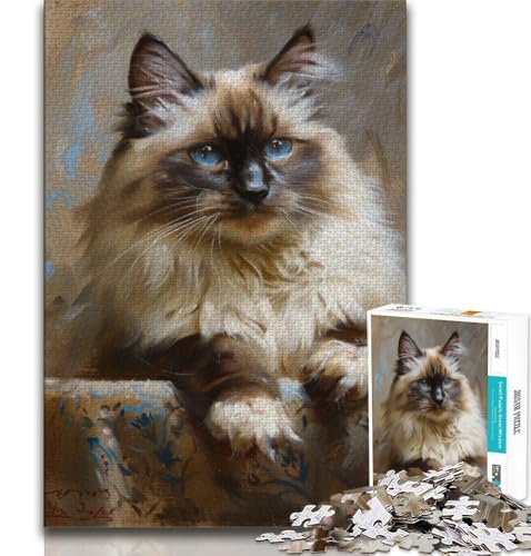 Maine-Coon-Katzen-Puzzle für Erwachsene und Jugendliche, 1000 Teile, Lernspielzeug, Familienspiele mit passendem Poster und Quizblatt, 50x75cm Maine-Coon-Katzen-Puzzle für Erwachsene und Jugendliche, 1000 Teile, Lernspielzeug, Familienspiele mit passendem Poster und Quizblatt, 50x75cm von FLKFDOZ