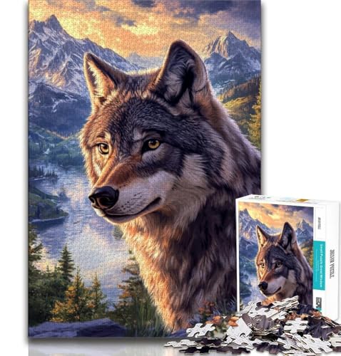 Majestätischer Wolf, 1000-teiliges Puzzle für Erwachsene und Jugendliche, Quizspiel, Wanddekoration, einzigartige Geburtstags, 38x26cm Majestätischer Wolf, 1000-teiliges Puzzle für Erwachsene und Jugendliche, Quizspiel, Wanddekoration, einzigartige Geburtstags, 38x26cm von FLKFDOZ