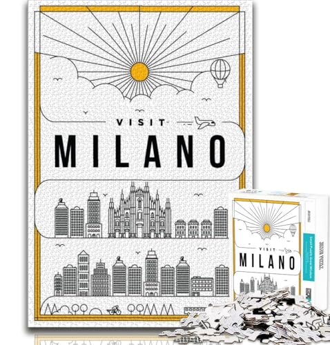 Milano Italy Puzzle für Teenager, 1000 Teile, hilft dem Gehirn beim Trainieren, süchtig machendes Spielzeug, um Geduld zu fördern, geeignet für Paare, 50x75cm Milano Italy Puzzle für Teenager, 1000 Teile, hilft dem Gehirn beim Trainieren, süchtig machendes Spielzeug, um Geduld zu fördern, geeignet für Paare, 50x75cm von FLKFDOZ