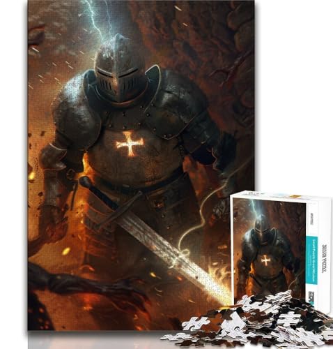 Mittelalterliches Ritter-Puzzle für Erwachsene, 1000-teiliges Puzzle, Denkspiel, Wanddekoration, einzigartige Geburtstags, 38x52cm Mittelalterliches Ritter-Puzzle für Erwachsene, 1000-teiliges Puzzle, Denkspiel, Wanddekoration, einzigartige Geburtstags, 38x52cm von FLKFDOZ