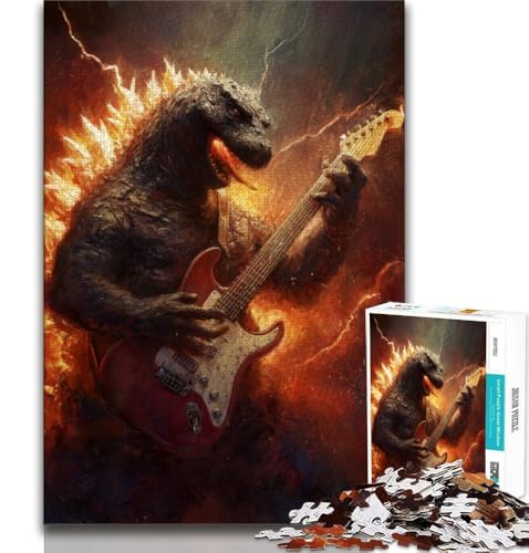 Monster spielt Gitarre, Puzzle für Erwachsene, 1000 Teile, Denksportaufgabe, Wanddekoration, einzigartige Geburtstags, 38x52cm von FLKFDOZ