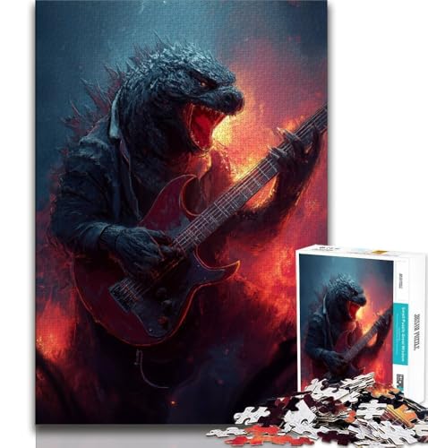Monster spielt Gitarre, Puzzle für Erwachsene und Teenager, Puzzle für Lernspiele, Herausforderungsspielzeug, einzigartige Heimdekoration und Geschenke, 70x100cm von FLKFDOZ