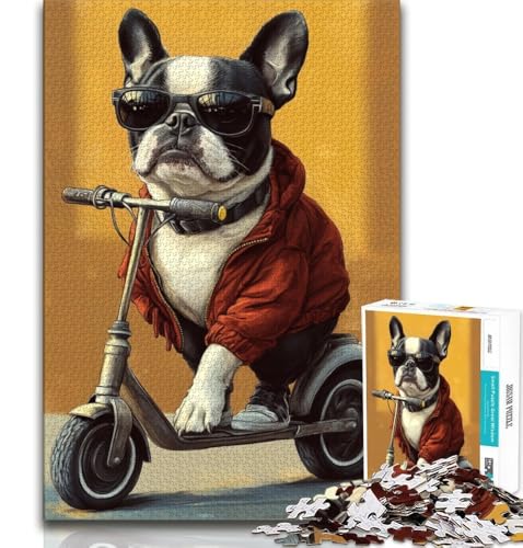 Mops spielt Skateboard, 1000-teiliges Puzzle für Jugendliche und Erwachsene, Familienspiel zum Stressabbau, schwierige Herausforderung, Geschenke für Freunde und Familie, 38x26cm Mops spielt Skateboard, 1000-teiliges Puzzle für Jugendliche und Erwachsene, Familienspiel zum Stressabbau, schwierige Herausforderung, Geschenke für Freunde und Familie, 38x26cm von FLKFDOZ