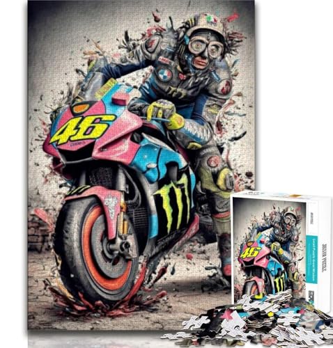 Motorradrennfahrer-Puzzle für Erwachsene, 2000 Teile, anspruchsvoll zu vervollständigen, Aber lustig und humorvoll, Geburtstagsgeschenk, Geschenke, Wandkunst, 70x100cm von FLKFDOZ