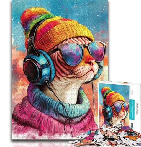 Musik-Katzen-Puzzle für Teenager, 2000 Teile, Staycation, Zeit totschlagen, jedes Teil ist einzigartig – anspruchsvolles Familienspiel, 70x100cm Musik-Katzen-Puzzle für Teenager, 2000 Teile, Staycation, Zeit totschlagen, jedes Teil ist einzigartig – anspruchsvolles Familienspiel, 70x100cm von FLKFDOZ