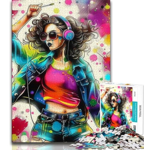 Musik-Mädchen-Puzzles für Teenager, 1000 Teile, herausfordernd zu vervollständigen, Aber lustig und humorvoll, einzigartige Heimdekoration und Geschenke, 38x26cm Musik-Mädchen-Puzzles für Teenager, 1000 Teile, herausfordernd zu vervollständigen, Aber lustig und humorvoll, einzigartige Heimdekoration und Geschenke, 38x26cm von FLKFDOZ
