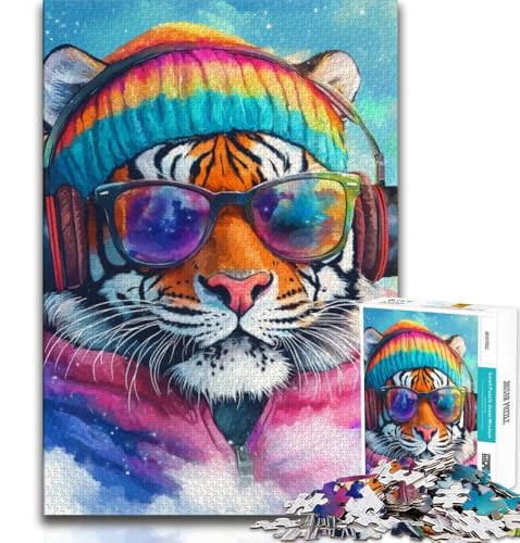 Musik-Tiger-Puzzle für Teenager, 1000 Teile, hilft dem Gehirn, süchtig machendes Spielzeug zu trainieren, um Geduld zu fördern, tolles Geschenk, 38x26cm Musik-Tiger-Puzzle für Teenager, 1000 Teile, hilft dem Gehirn, süchtig machendes Spielzeug zu trainieren, um Geduld zu fördern, tolles Geschenk, 38x26cm von FLKFDOZ