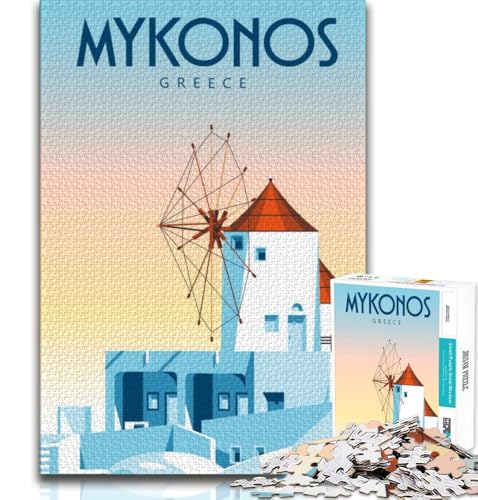 Mykonos Puzzle 1000 Teile für Teenager-Geschenke, Quizspiel, Wanddekoration, einzigartige Geburtstags, 38x52cm Mykonos Puzzle 1000 Teile für Teenager-Geschenke, Quizspiel, Wanddekoration, einzigartige Geburtstags, 38x52cm von FLKFDOZ