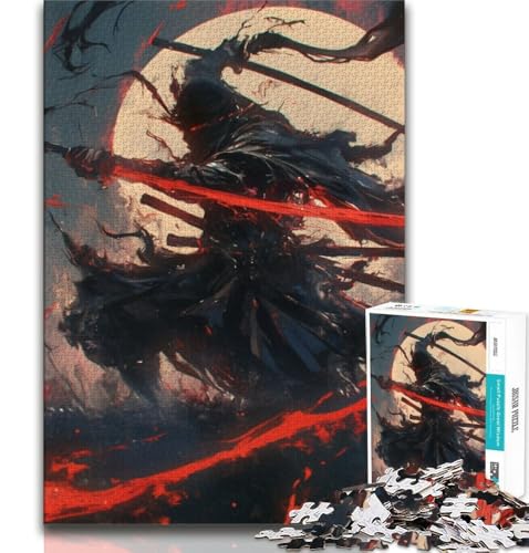 Mysteriöses Ninja-Samurai-Puzzle mit 1000 Teilen für Teenager, Familienspiel zum Stressabbau, schwierige Herausforderung, Wichtelgeschenke, 50x75cm Mysteriöses Ninja-Samurai-Puzzle mit 1000 Teilen für Teenager, Familienspiel zum Stressabbau, schwierige Herausforderung, Wichtelgeschenke, 50x75cm von FLKFDOZ