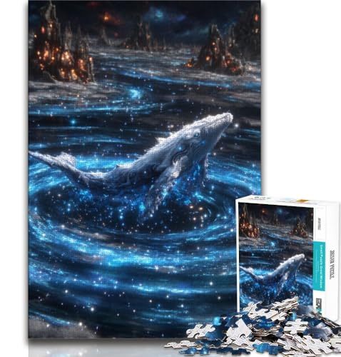 Mysteriöses Wal-Puzzle für Teenager, 1000 Teile, dekomprimierendes intellektuelles Lernspielzeug, tolle Geschenke und Spielzeuge, 50x75cm von FLKFDOZ