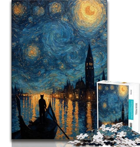 Nachthimmel-Katzen-Puzzle für Teenager, 2000 Teile, dekomprimierendes intellektuelles Lernspielzeug, Geburtstagsgeschenk, Geschenke, Wandkunst, 70x100cm Nachthimmel-Katzen-Puzzle für Teenager, 2000 Teile, dekomprimierendes intellektuelles Lernspielzeug, Geburtstagsgeschenk, Geschenke, Wandkunst, 70x100cm von FLKFDOZ