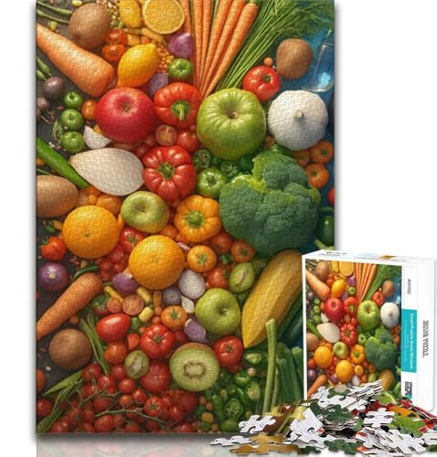 Obst- und Gemüse-Puzzles für Teenager, 1000 Teile, Dekomprimierendes intellektuelles Lernspielzeug, Wichtelgeschenke, 38x26cm Obst- und Gemüse-Puzzles für Teenager, 1000 Teile, Dekomprimierendes intellektuelles Lernspielzeug, Wichtelgeschenke, 38x26cm von FLKFDOZ