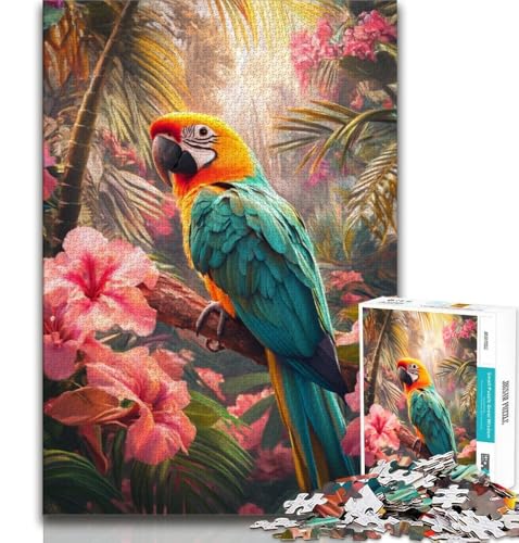 Papagei-Puzzle für Erwachsene, 1000 Teile, schwierig, Familienspiel, Stressabbau, schwierige Herausforderung, tolle Geschenke und Spielzeuge, 38x26cm von FLKFDOZ
