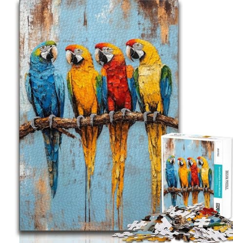 Papageien-Ölgemälde, 1000-teiliges Puzzle für Erwachsene und Jugendliche, Lernspielzeug, Familienspiele, Geburtstagsgeschenk, Geschenke, 38x52cm Papageien-Ölgemälde, 1000-teiliges Puzzle für Erwachsene und Jugendliche, Lernspielzeug, Familienspiele, Geburtstagsgeschenk, Geschenke, 38x52cm von FLKFDOZ