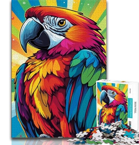 Papageien-Puzzle für Erwachsene und Jugendliche, 1000 Teile, hilft dem Gehirn, süchtig machendes Spielzeug zu trainieren, um Geduld zu fördern, EIN Kunstwerk, 38x26cm von FLKFDOZ
