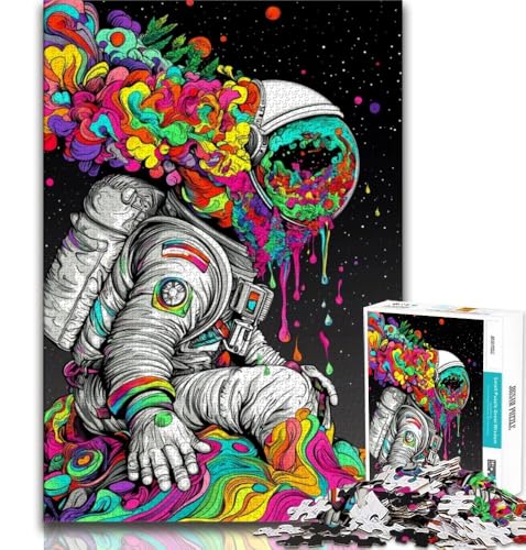 Psychedelischer Astronaut, 1000-teiliges Puzzle für Teenager, Stressabbau, schwierige Herausforderung, stärkt die Liebe zwischen Paaren, 38x26cm Psychedelischer Astronaut, 1000-teiliges Puzzle für Teenager, Stressabbau, schwierige Herausforderung, stärkt die Liebe zwischen Paaren, 38x26cm von FLKFDOZ