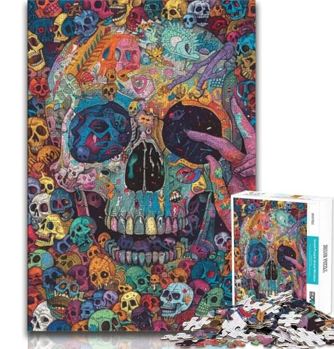 Psychedelisches Totenkopf-Puzzle für Erwachsene und Teenager, Spielzeug, Lernspiele, Stressabbau, tolle Geschenke und Spielzeuge, 38x26cm Psychedelisches Totenkopf-Puzzle für Erwachsene und Teenager, Spielzeug, Lernspiele, Stressabbau, tolle Geschenke und Spielzeuge, 38x26cm von FLKFDOZ