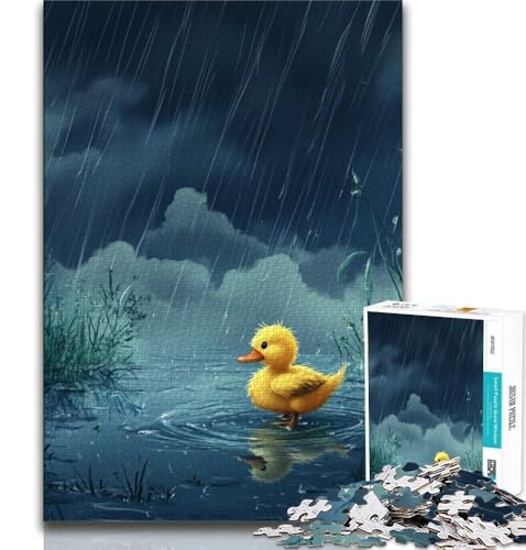Puzzle „Kleine gelbe Ente im Regen“ für Erwachsene und Jugendliche, 2000 Teile, hilft dem Gehirn beim Trainieren, süchtig machendes Spielzeug, um Geduld zu fördern, geeignet für Paare, 70x100cm von FLKFDOZ