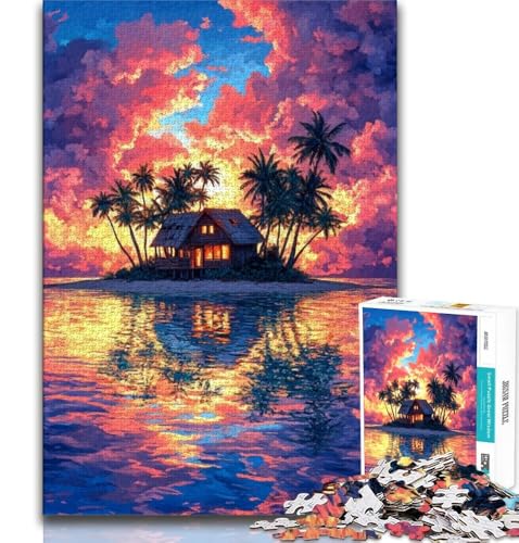 Puzzle „Kleines Haus bei Sonnenuntergang“ für Teenager, 1000 Teile, Stressabbau, Staycation, Zeit totschlagen, mit passendem Poster und Quizblatt, 50x75cm Puzzle „Kleines Haus bei Sonnenuntergang“ für Teenager, 1000 Teile, Stressabbau, Staycation, Zeit totschlagen, mit passendem Poster und Quizblatt, 50x75cm von FLKFDOZ
