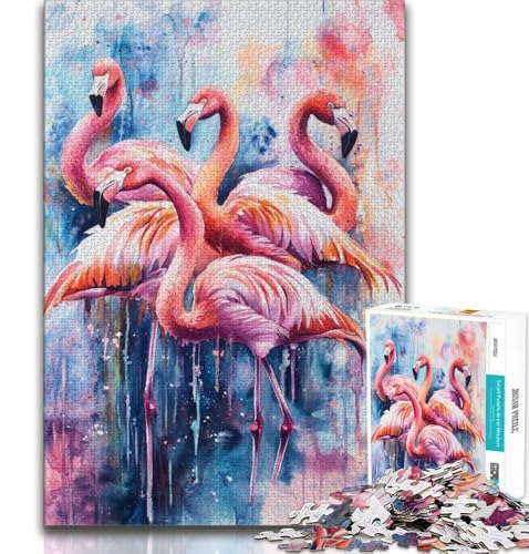Puzzle 1000 Teile für Erwachsene, Aquarell-Flamingo, Lernspiele, Heimdekoration, Lernspiel für Geburtstag, Weihnachten, 50x75cm Puzzle 1000 Teile für Erwachsene, Aquarell-Flamingo, Lernspiele, Heimdekoration, Lernspiel für Geburtstag, Weihnachten, 50x75cm von FLKFDOZ