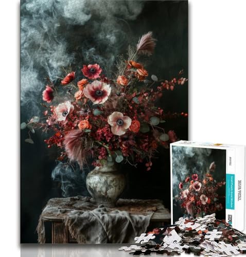 Puzzle 1000 Teile für Erwachsene, Blumenkunst, Lernspielzeug, Geschenke für Freunde und Familie ab 14 Jahren, 38x26cm von FLKFDOZ