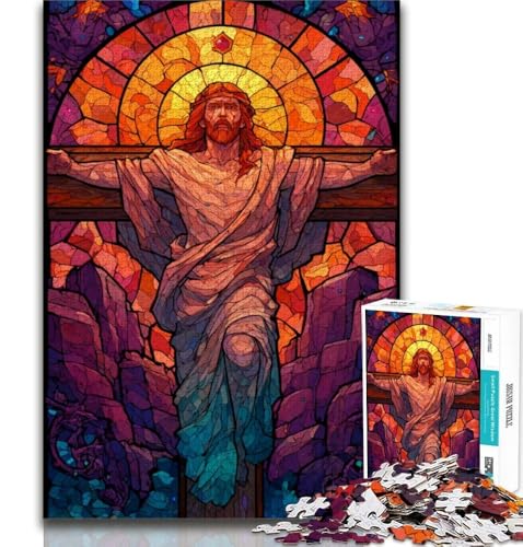 Puzzle 1000 Teile für Erwachsene, Buntglas-Jesus, Lernspiele, Heimdekoration, Lernspiel für Geburtstag, Weihnachten, 50x75cm Puzzle 1000 Teile für Erwachsene, Buntglas-Jesus, Lernspiele, Heimdekoration, Lernspiel für Geburtstag, Weihnachten, 50x75cm von FLKFDOZ