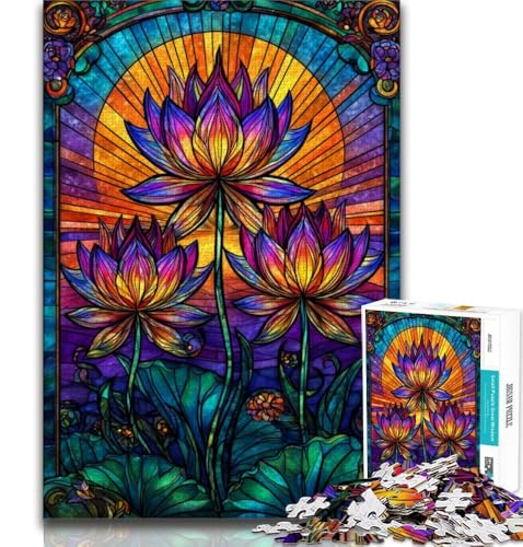 Puzzle 1000 Teile für Erwachsene, Buntglas-Lotus, Lernspiele, Heimdekoration, Lernspiel für Geburtstag, Weihnachten, 50x75cm Puzzle 1000 Teile für Erwachsene, Buntglas-Lotus, Lernspiele, Heimdekoration, Lernspiel für Geburtstag, Weihnachten, 50x75cm von FLKFDOZ
