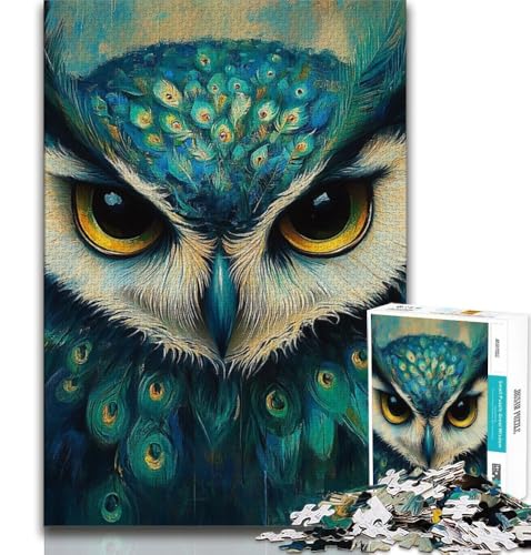 Puzzle 1000 Teile für Erwachsene, Eule, hilft dem Gehirn, süchtig machendes Spielzeug zu trainieren, um Geduld zu fördern, Künstlersammlung, bildende Kunst, 50x75cm Puzzle 1000 Teile für Erwachsene, Eule, hilft dem Gehirn, süchtig machendes Spielzeug zu trainieren, um Geduld zu fördern, Künstlersammlung, bildende Kunst, 50x75cm von FLKFDOZ