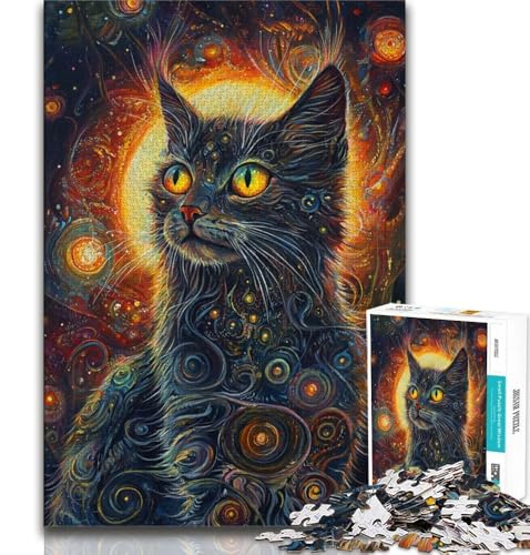 Puzzle 1000 Teile für Erwachsene, Fantasiekatze, Lernspielzeug, Geschenke für Freunde und Familie ab 14 Jahren, 38x26cm von FLKFDOZ